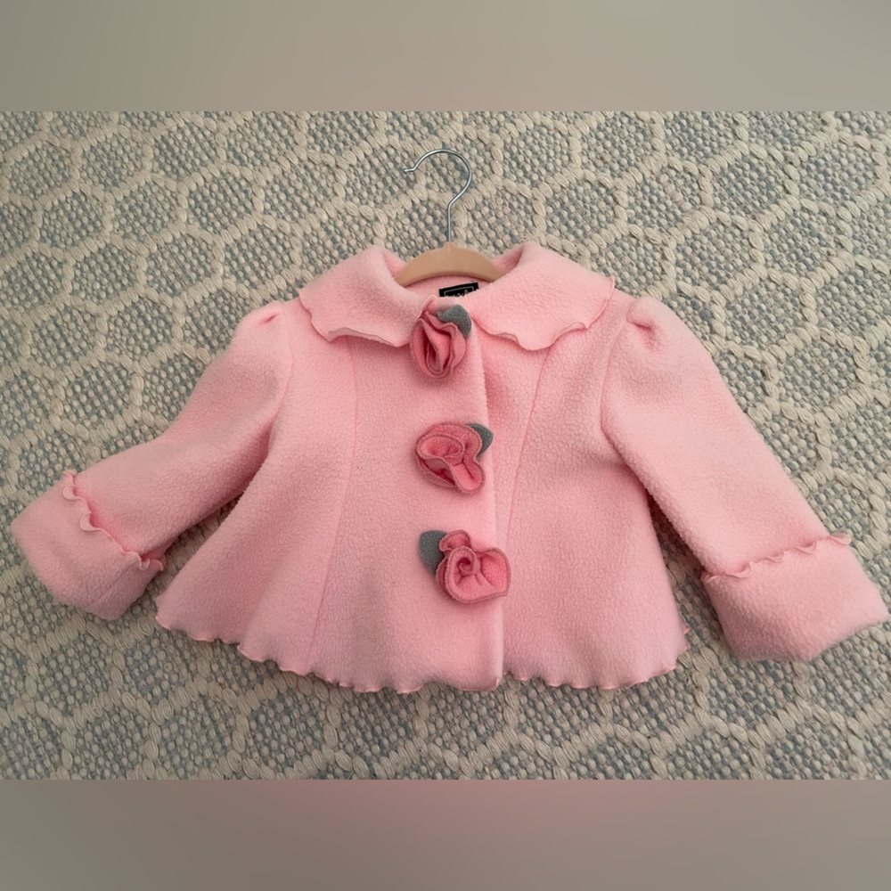 Pink Spring fleece coat for Baby Girl